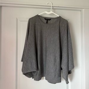 BCBG MaxAzria Womens Small Gray Batwing Dolman Sleeve Knit Top Draped Minimalist